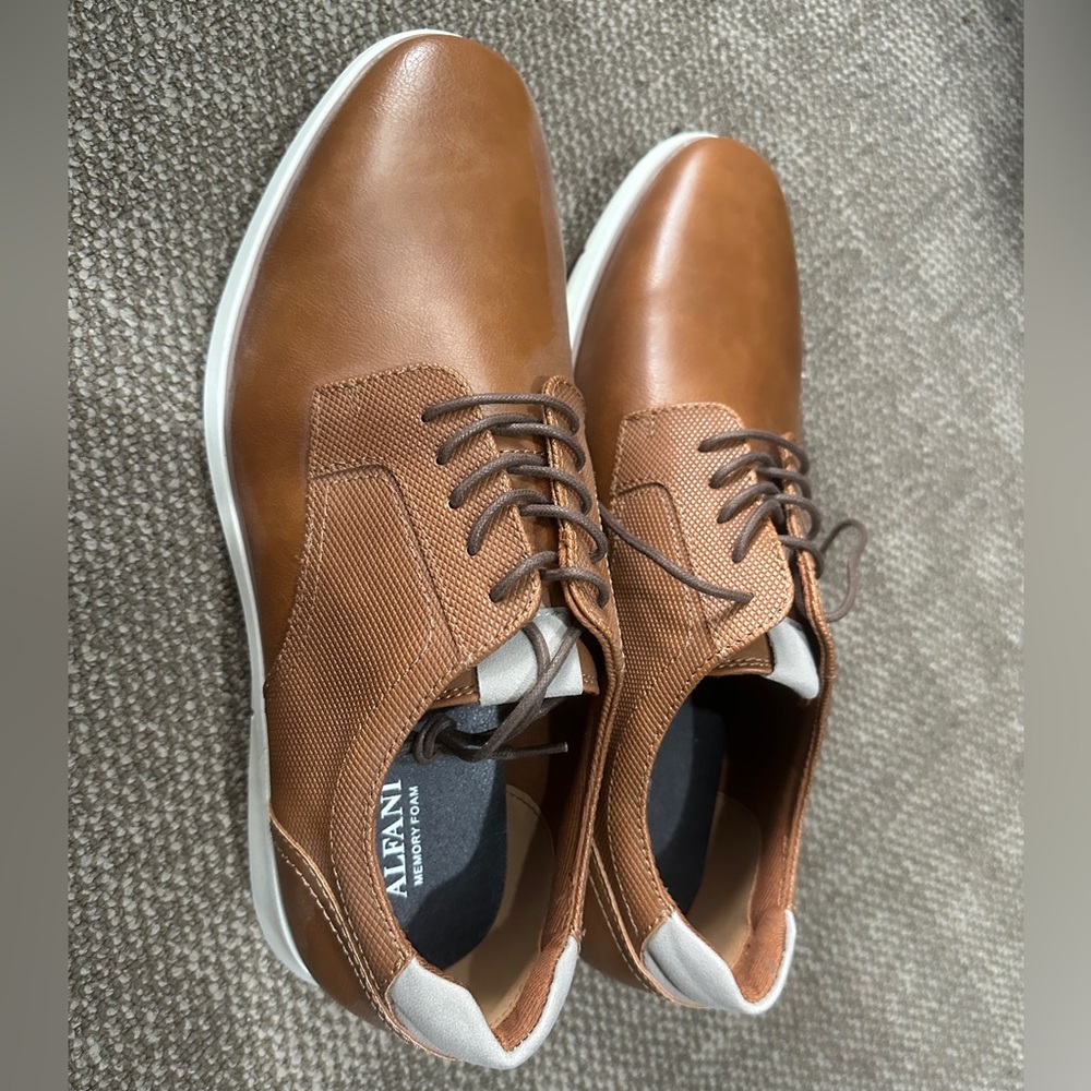 Alfani Memory Foam Brown Leather Men's Shoes